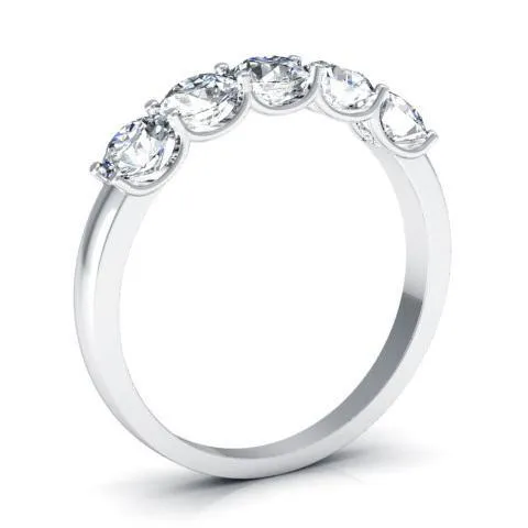 100cttw U Prong Round Diamond Five Stone Ring deBebians Rings