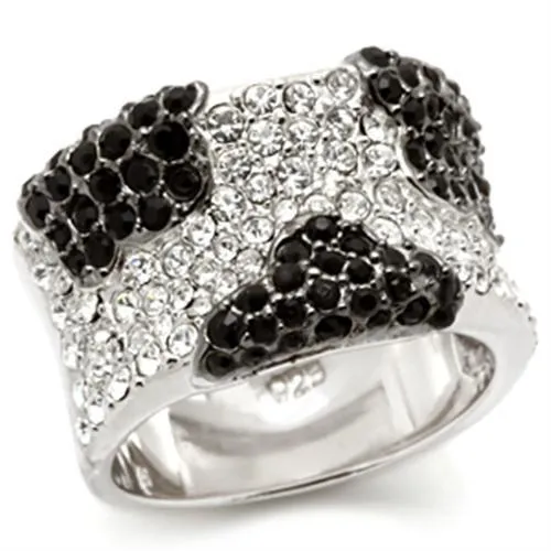 Alamode LOS121 Rhodium Ruthenium 925 Sterling Silver Ring with Top Grade Crystal in Jet Rings Alamode LOS121 Rhodium Ruthenium 925 Sterling Silver Ring with Top Grade Crystal in Jet Rings