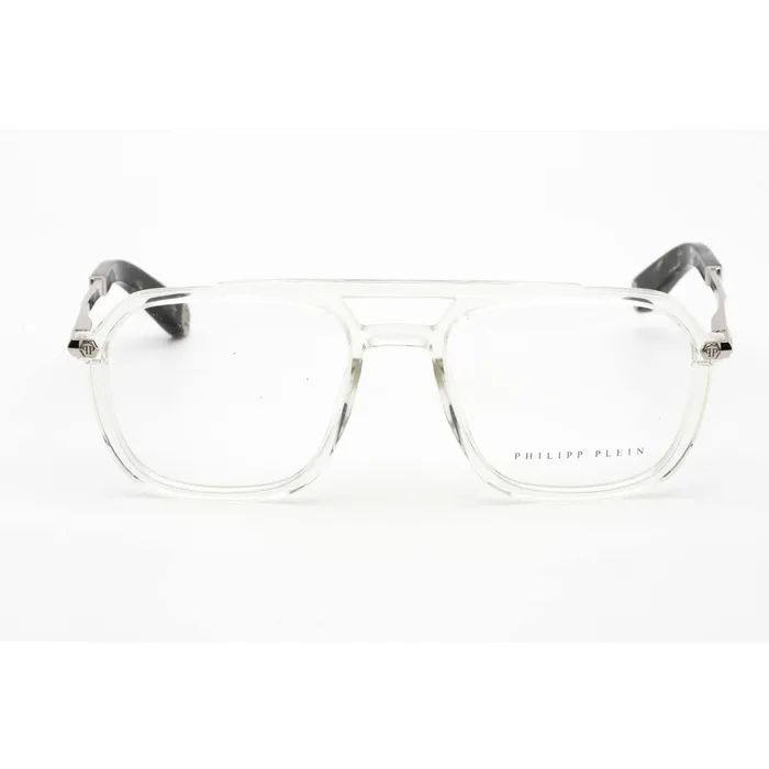 Philipp Plein Rings Philipp Plein Mens Eyeglasses Shiny Crystal Pilot Plastic Frame VPP018M 0880