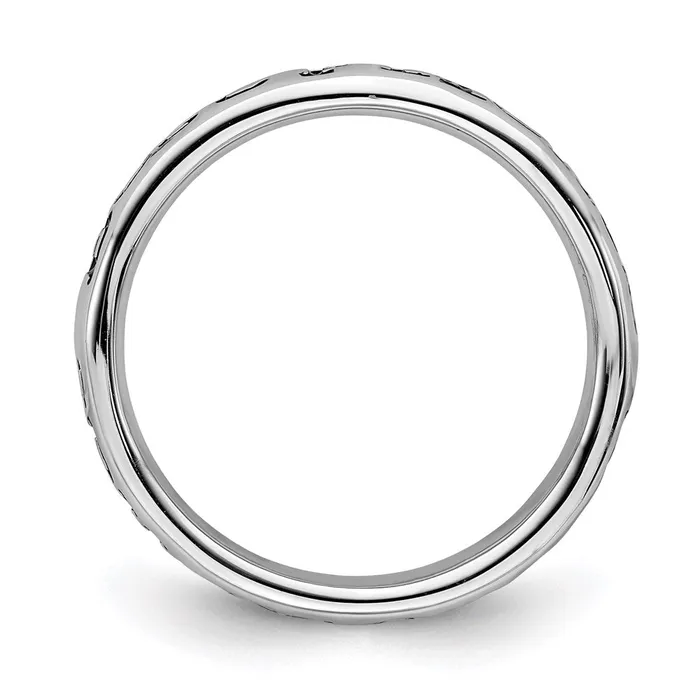 Rings Sterling Silver Stackable Expressions Polished Enameled Friends Ring QSK997 Stackable Expressions