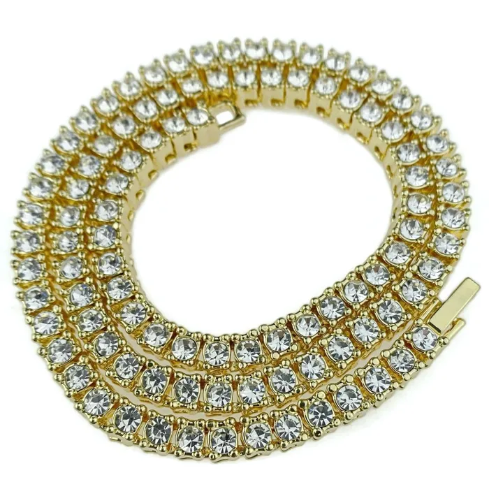 Tennis Chain Gold Finish Iced One Row Choker Necklace 18 6MM Bling Cartel Admin Necklaces Tennis Chain Gold Finish Iced One Row Choker Necklace 18 6MM Bling Cartel Admin Necklaces