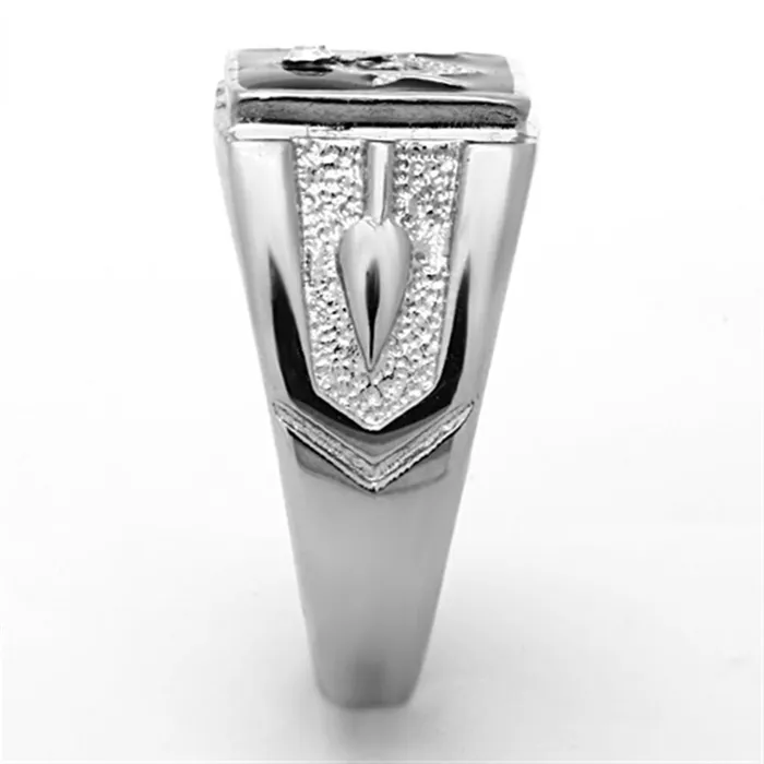 TK1158 High polished no plating Stainless Steel Ring with Top Grade Crystal in Clear Alamode Rings
